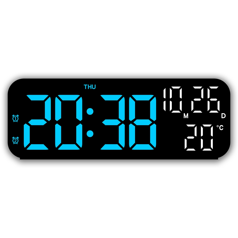 Digital LED Alarm Clock with Temperature, Date Display, and Voice Control