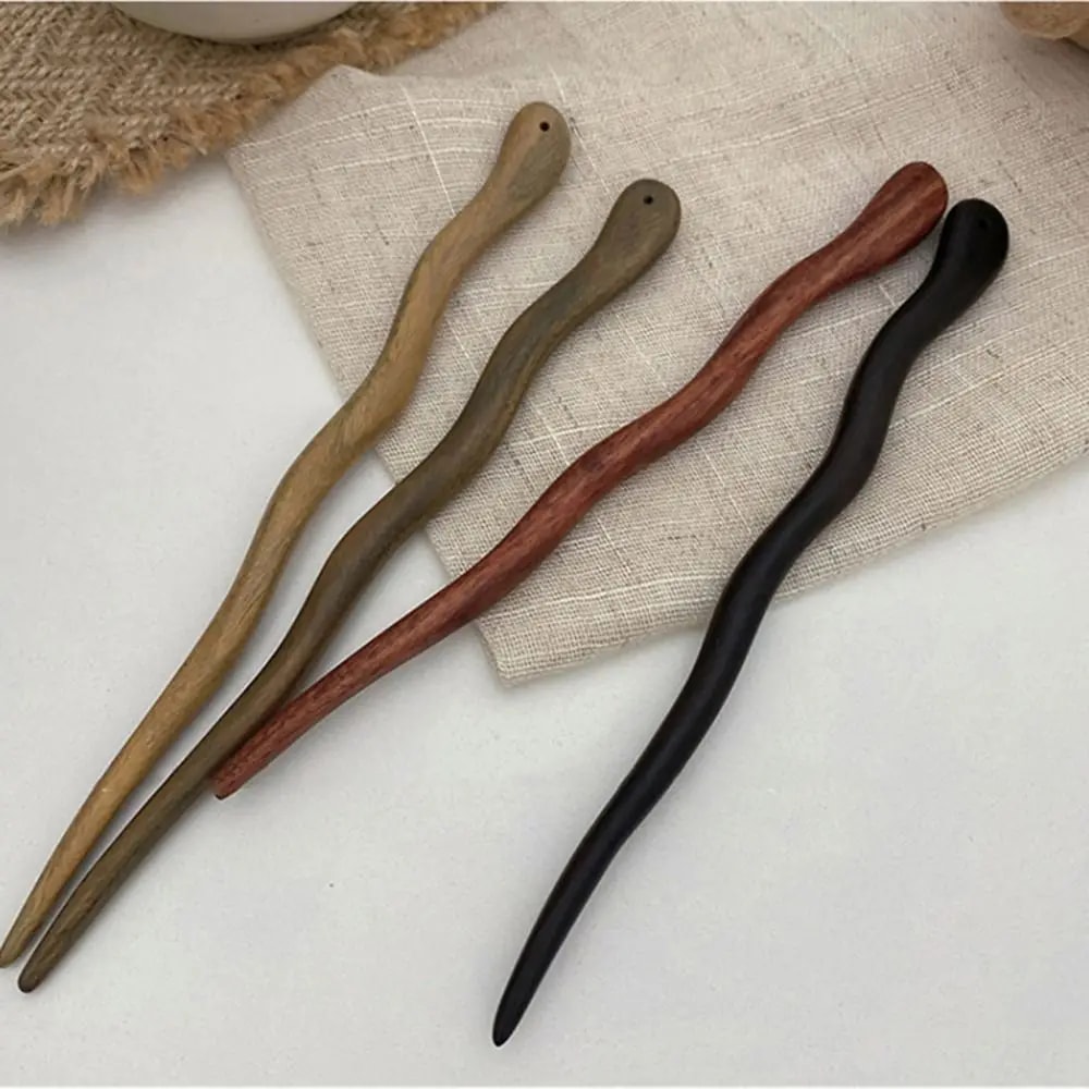 Elegant Chinese Style Wood Hair Stick for Women | Vintage Hanfu Hairpin Headwear Accessory