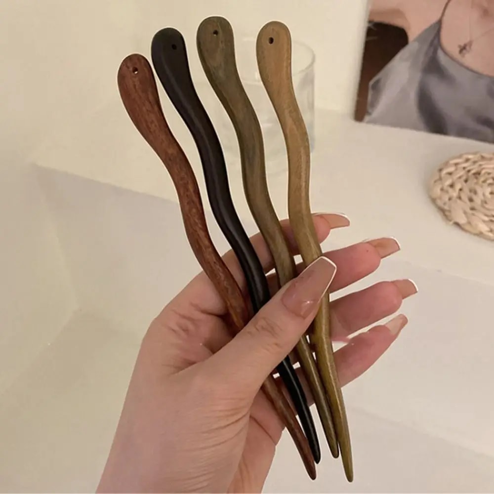 Elegant Chinese Style Wood Hair Stick for Women | Vintage Hanfu Hairpin Headwear Accessory