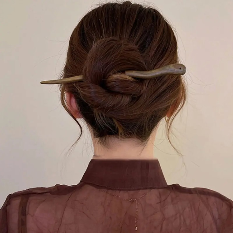 Elegant Chinese Style Wood Hair Stick for Women | Vintage Hanfu Hairpin Headwear Accessory