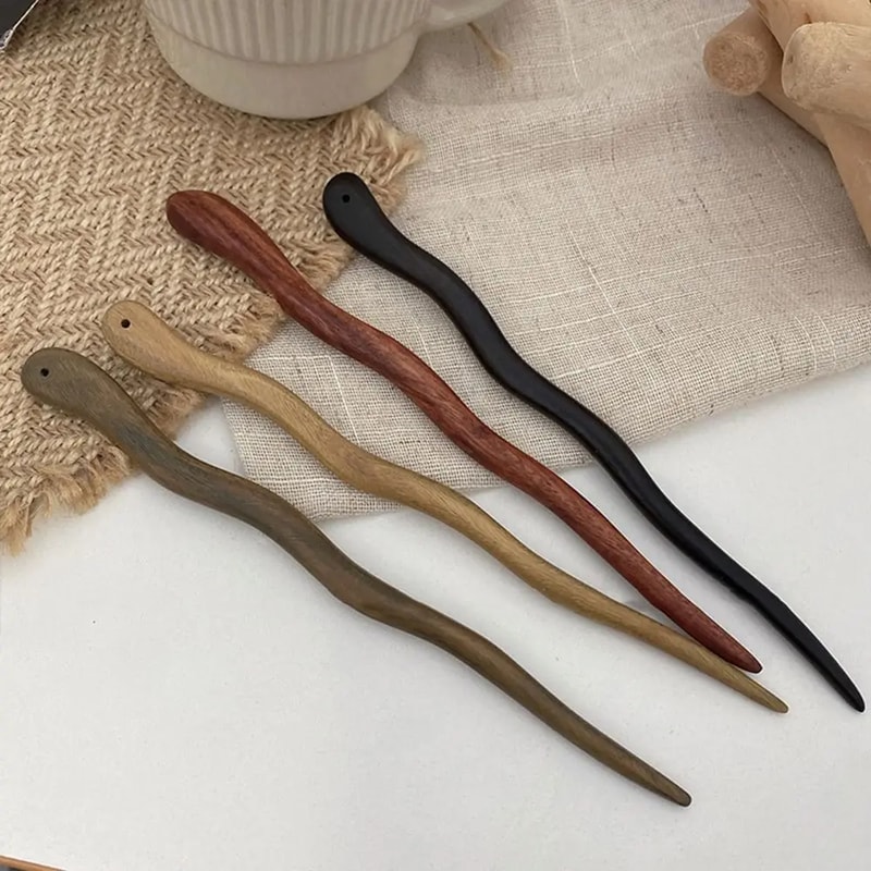 Elegant Chinese Style Wood Hair Stick for Women | Vintage Hanfu Hairpin Headwear Accessory
