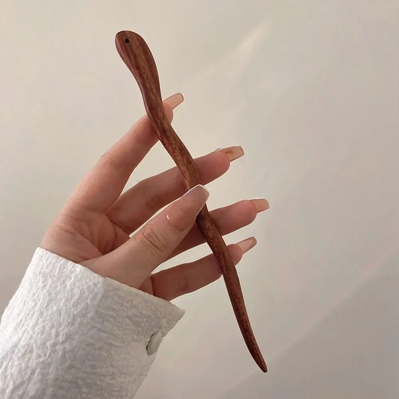 Elegant Chinese Style Wood Hair Stick for Women | Vintage Hanfu Hairpin Headwear Accessory