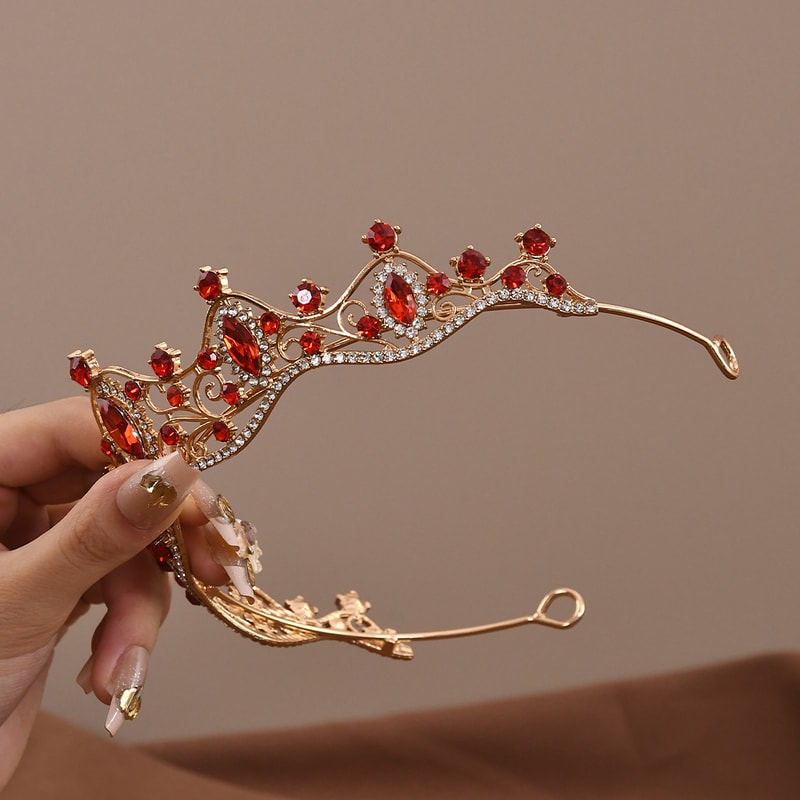 Princess Queen Vintage Baroque Crystal Crown Tiara Rhinestone Bridal Jewelry For Women 5