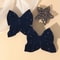 Girls Cute Velvet Bow Hair Clip With Diamond Embellishments Safe Alloy Hair Accessory For Kids Gif 4