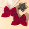 Girls Cute Velvet Bow Hair Clip With Diamond Embellishments Safe Alloy Hair Accessory For Kids Gif 3