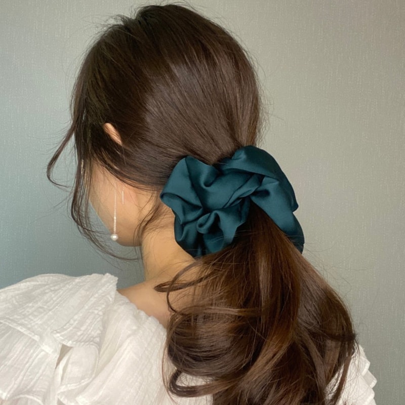 Oversized Silk Scrunchies For Women Chiffon Hair Tie For Ponytail Holder Koreaninspired Elastic He 0
