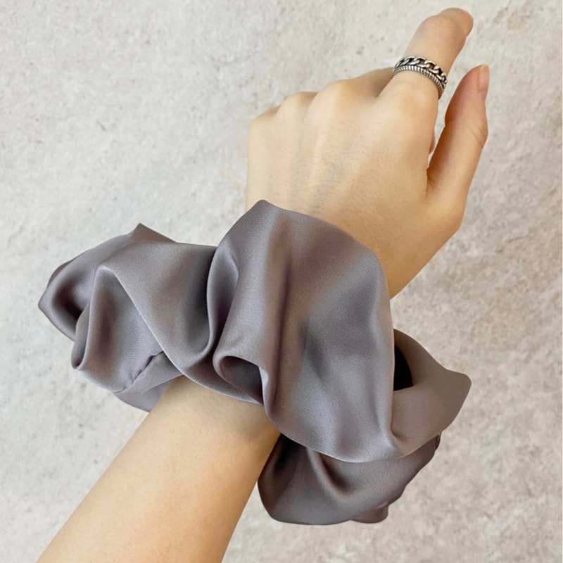 Oversized Silk Scrunchies For Women Chiffon Hair Tie For Ponytail Holder Koreaninspired Elastic He 3