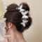 Elegant Pearl Bow Butterfly Hair Clip For Women Sweet Crab Claw Headdress Accessory 0