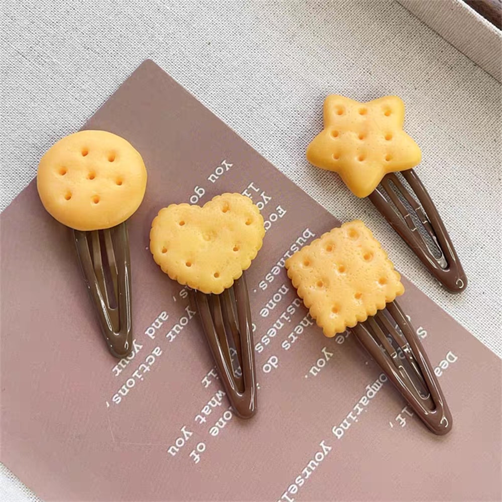 Cute Baked Cookie Hairpin Side Clips For Girls Korean Hair Accessories For Women 1