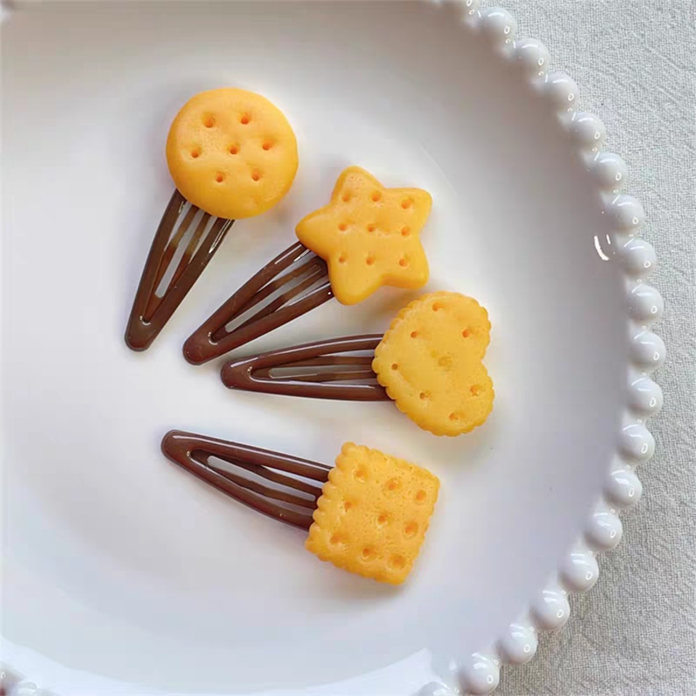 Cute Baked Cookie Hairpin Side Clips For Girls Korean Hair Accessories For Women 2