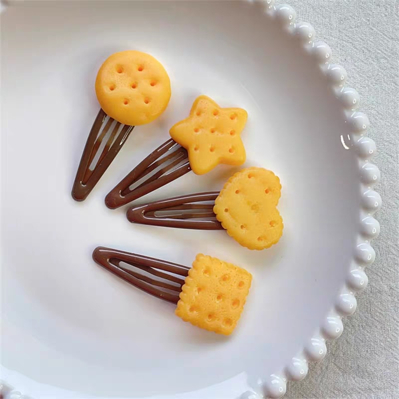 Cute Baked Cookie Hairpin Side Clips For Girls Korean Hair Accessories For Women 2