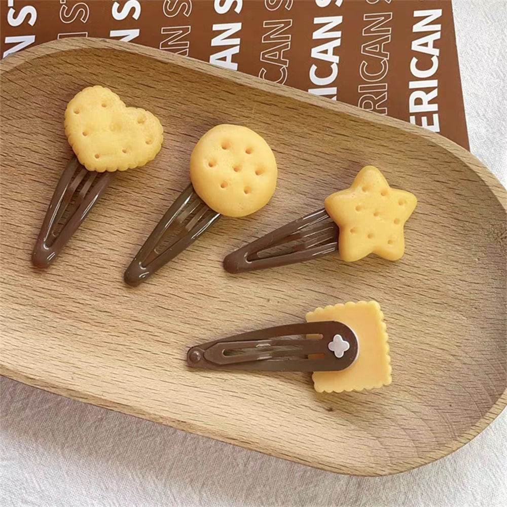 Cute Baked Cookie Hairpin Side Clips For Girls Korean Hair Accessories For Women 0