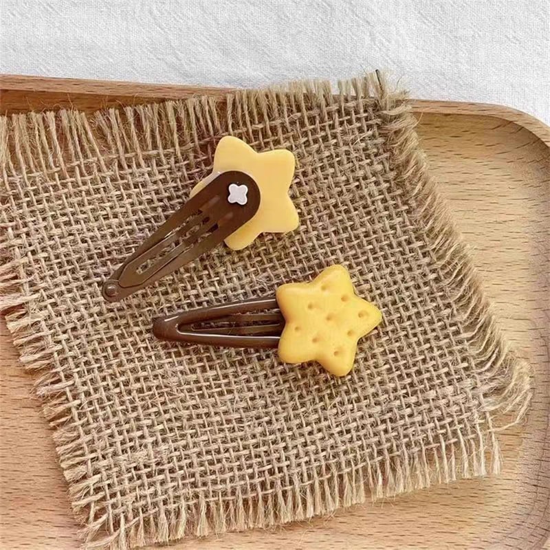 Cute Baked Cookie Hairpin Side Clips For Girls Korean Hair Accessories For Women 4