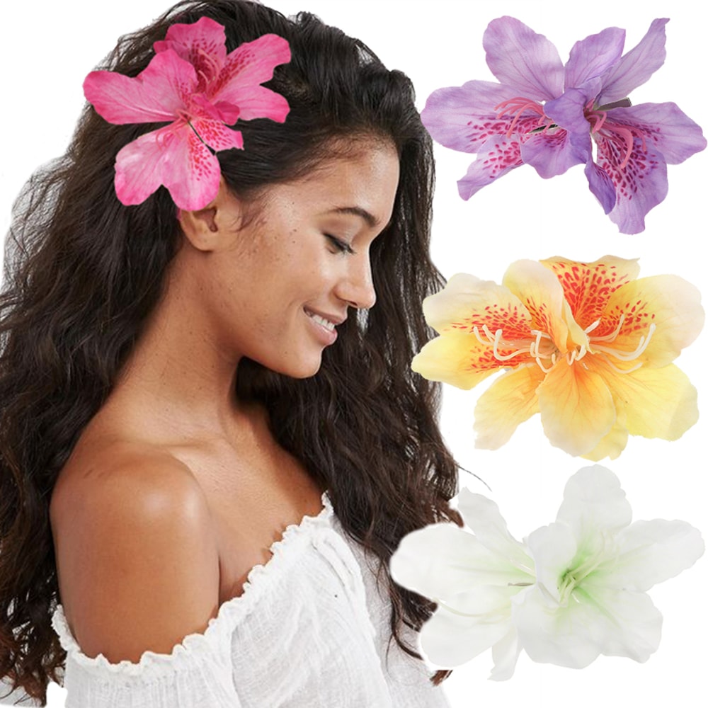Canna Flowers Hair Clips Elegant Hawaii Bridal Flower Clips For Weddings And Special Occasions 0