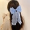 Sweet Blue Chiffon Bow Hair Clips For Girls Satin Bowknot Barrette Hairpin Grip 2