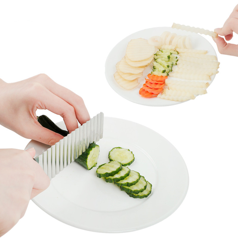 Stainless Steel Wavy French Fry Cutter Durable Potato Slicer Vegetable Chopper 4