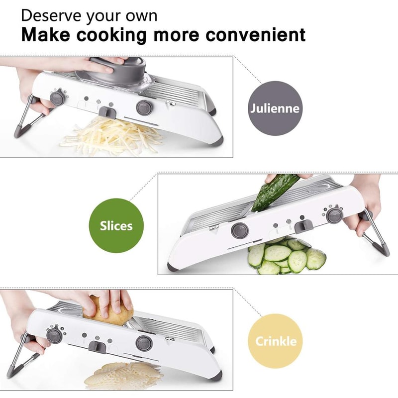 Adjustable Mandoline Slicer Stainless Steel Vegetable And Fruit Cutter For Effortless Slicing 1