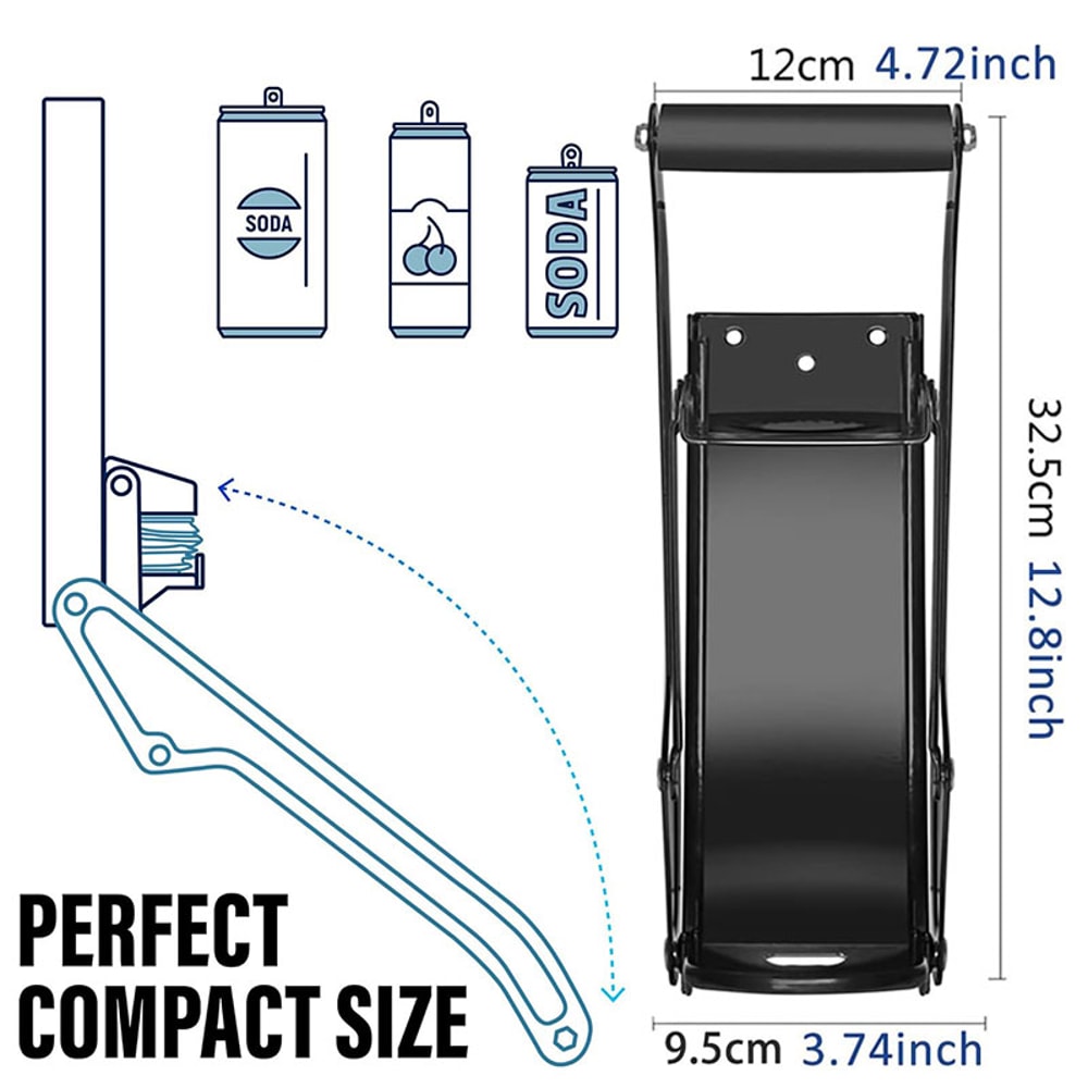 Heavy Duty Metal Can Crusher For Recycling Wall Mounted Soda Beer Can Smasher With Bottle Opener 2