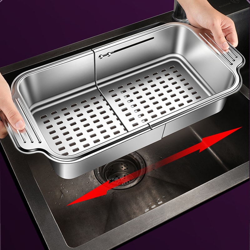 Adjustable Stainless Steel Telescopic Sink Filter Basket Perfect For Draining Dishes Spaghetti And