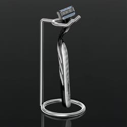 stainless steel shaver stand for men, razor holder, manual shaver display rack, portable long handle shaver storage