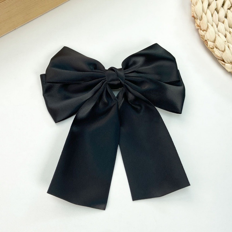 Elegant Satin Layered Bow Hair Clip Silky Ribbon Hairpin For Women Girls 2