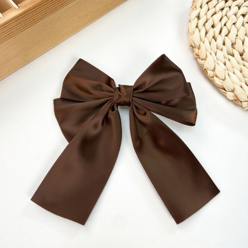 Elegant Satin Layered Bow Hair Clip Silky Ribbon Hairpin For Women Girls 4
