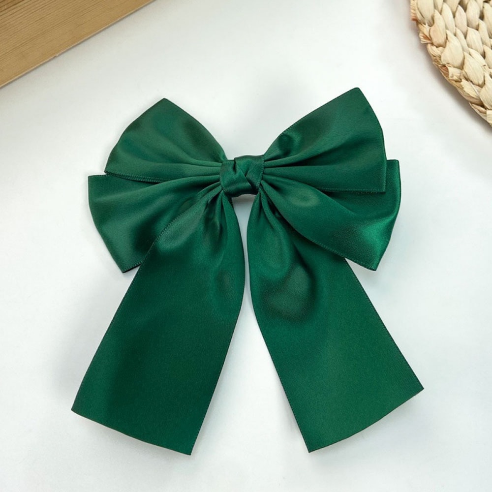 Elegant Satin Layered Bow Hair Clip Silky Ribbon Hairpin For Women Girls 5
