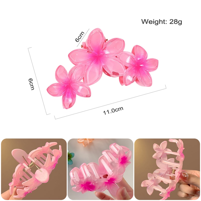 Candy Color Flower Hair Clip For Women Girls Sweet Gradient Shark Clip Headwear 3
