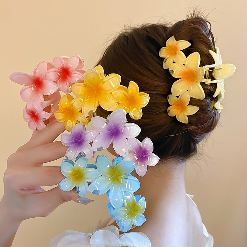 Candy Color Flower Hair Clip For Women Girls Sweet Gradient Shark Clip Headwear 0