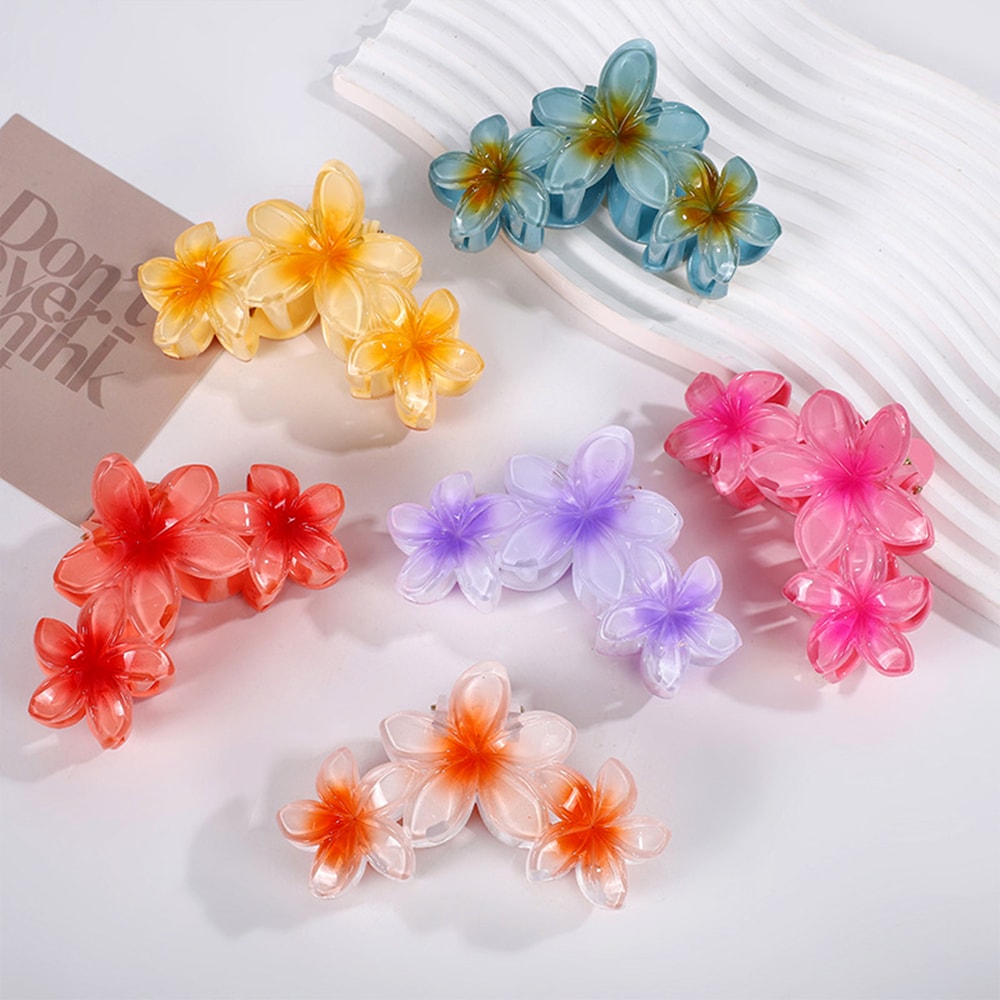 Candy Color Flower Hair Clip For Women Girls Sweet Gradient Shark Clip Headwear 2