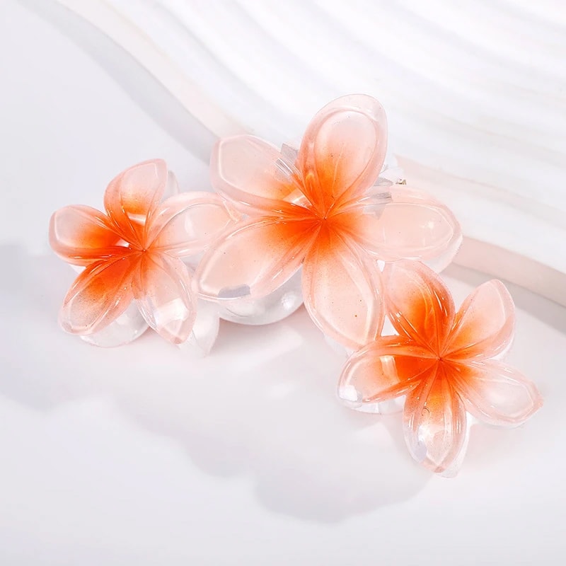 Candy Color Flower Hair Clip For Women Girls Sweet Gradient Shark Clip Headwear 7