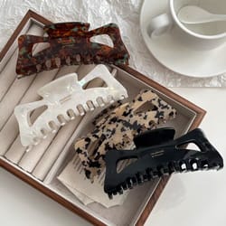 large french style hair clip with acetic acid bow - women's bun hair accessory