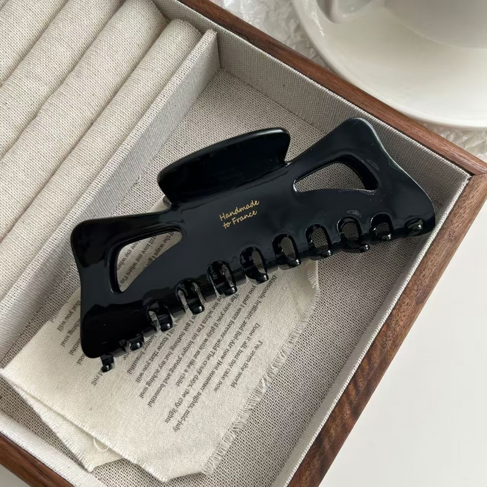 Large French Style Hair Clip With Acetic Acid Bow Womens Bun Hair Accessory 2