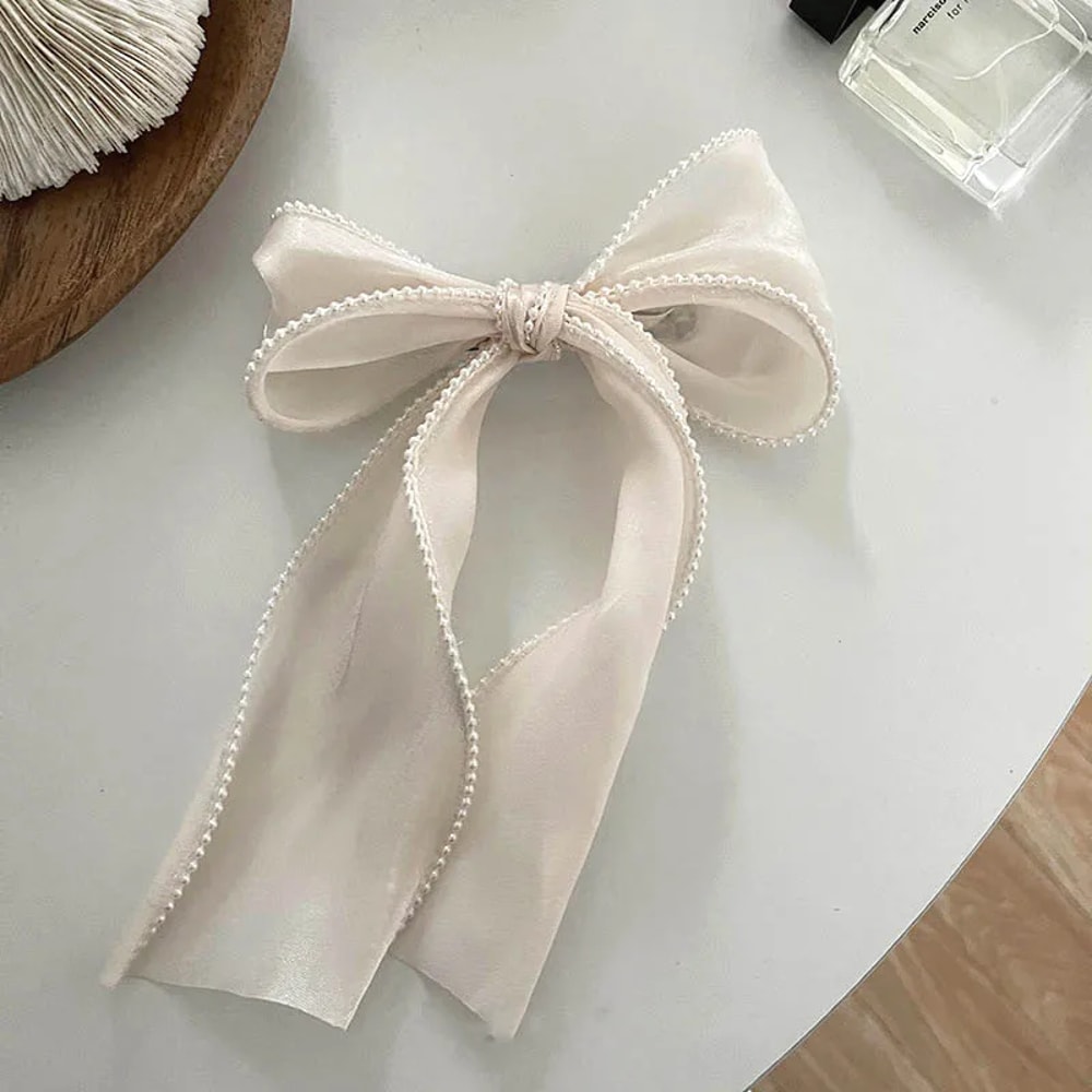 Cute Bow Hair Clip For Women Solid Color Ponytail Clip Stylish Hairpin Barrettes Perfect Gift For 5