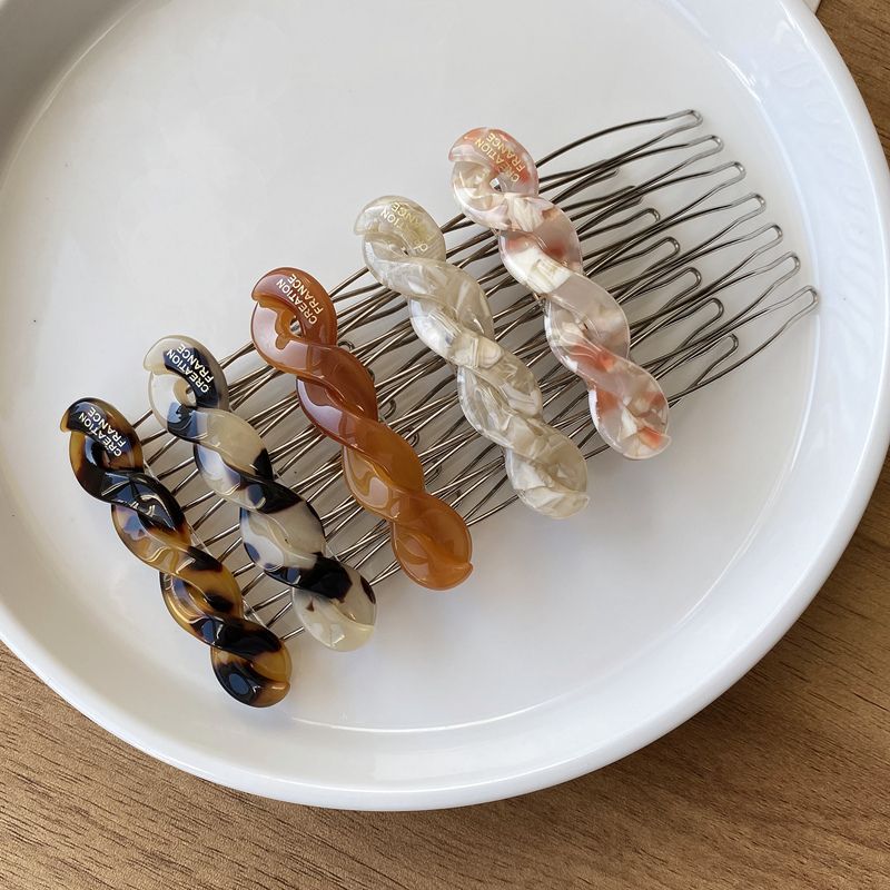 Twisted Hair Comb Elegant Side Hairpin For Women Fashionable Hair Accessory For Parties Weddings 2