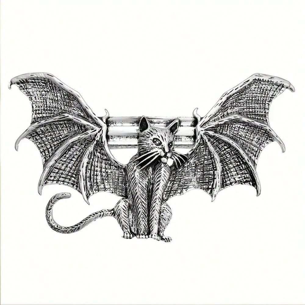 Gothic Flying Cat Hair Clip Vintage Alloy Barrette For Women Perfect For Halloween Cosplay 1