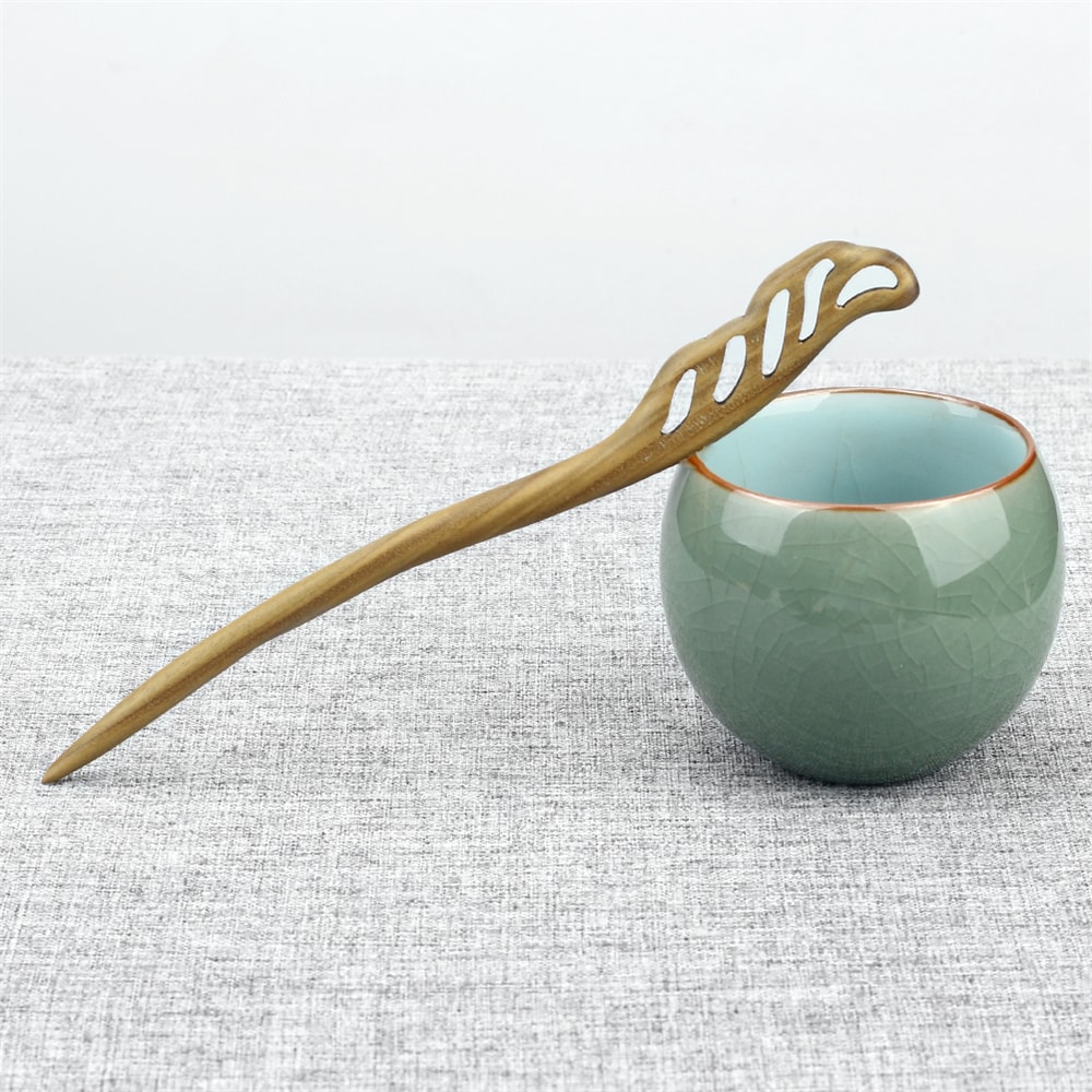 Vintage Green Sandalwood Hairpin Natural Chinese Style Hair Stick For Women Girls AntiquityInspir 7