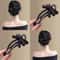 Rhinestone Duckbill Clip Hairpin Classic Black Bow Hair Accessory For Girls 3