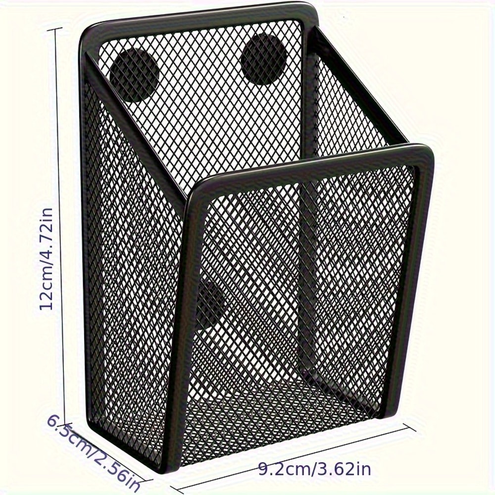 Magnetic Mesh Stainless Steel Pen Holder Stylish Desk Organizer For Office Or Home 1