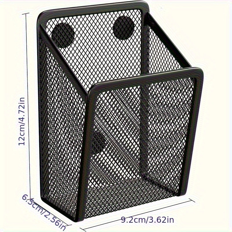 Magnetic Mesh Stainless Steel Pen Holder Stylish Desk Organizer For Office Or Home 1