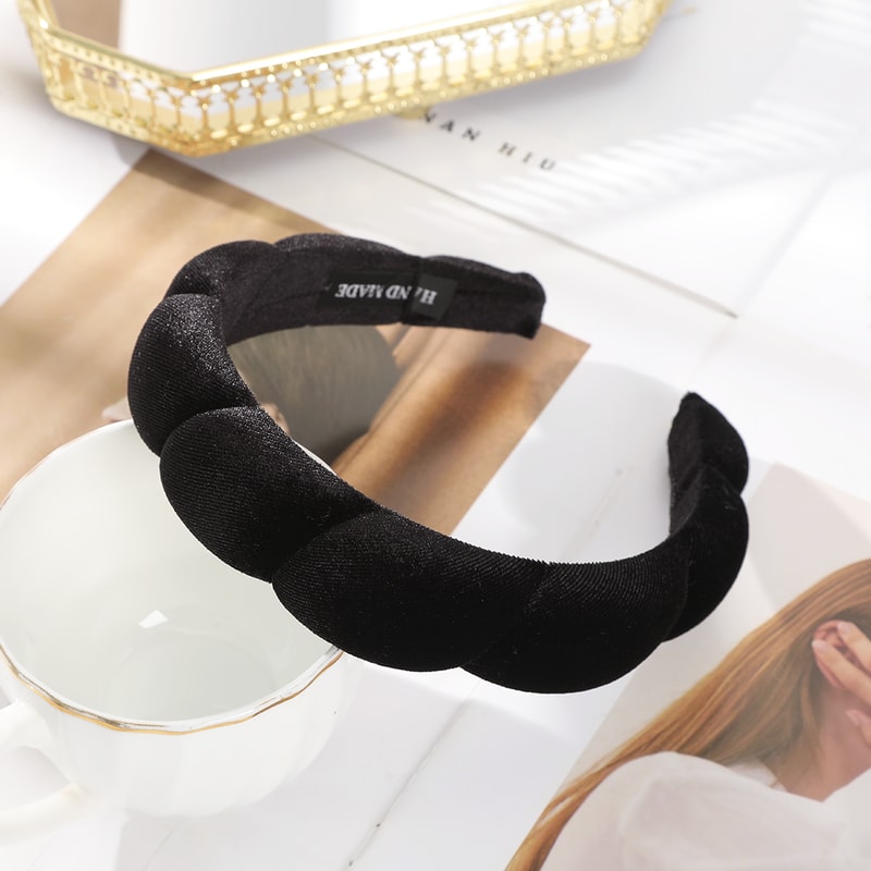 Velvet Twist Headband For Women Retro Wavy Braided Hair Hoops 3