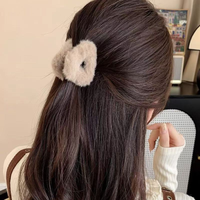 Plush Cat Ears Hair Clips For Women Sweet Cute Beige Duck Beak Clip Hairpins For Fashion Girls Hea 6
