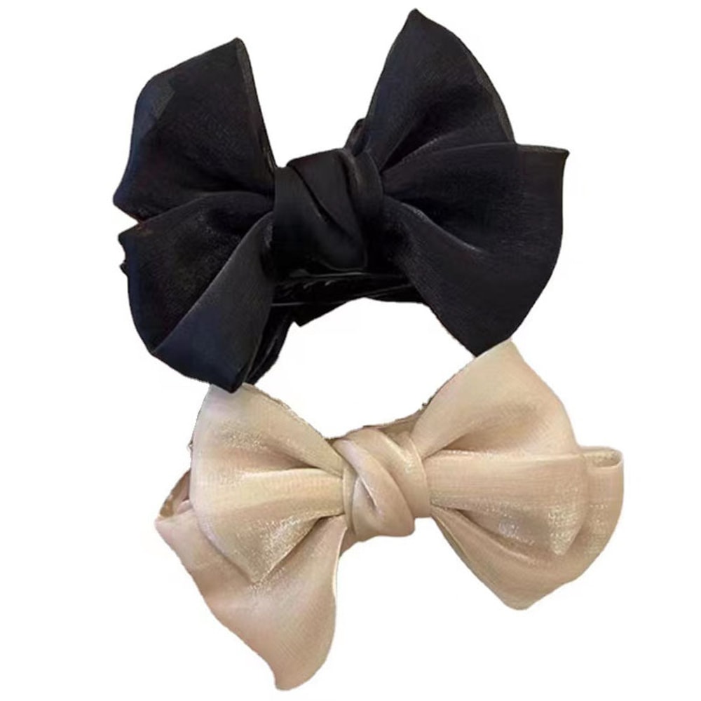 Elegant Bow Mesh Hair Clip For Women KoreanInspired Fashion Hair Accessory For Ponytail Braid 4