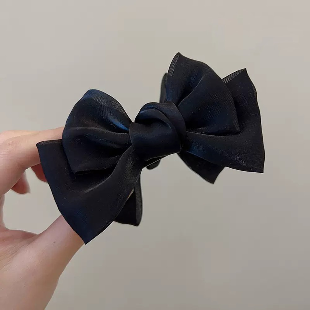 Elegant Bow Mesh Hair Clip For Women KoreanInspired Fashion Hair Accessory For Ponytail Braid 6