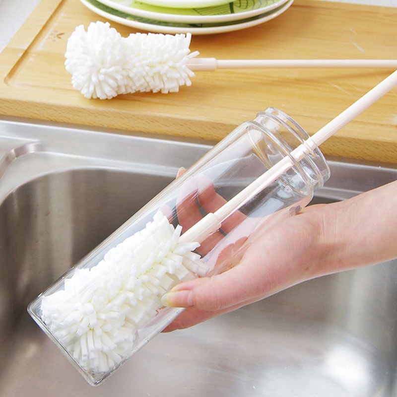 Long Handle Cup Brush for Tea Stains, Non-Dead Sponge for Baby Bottles and Vases
