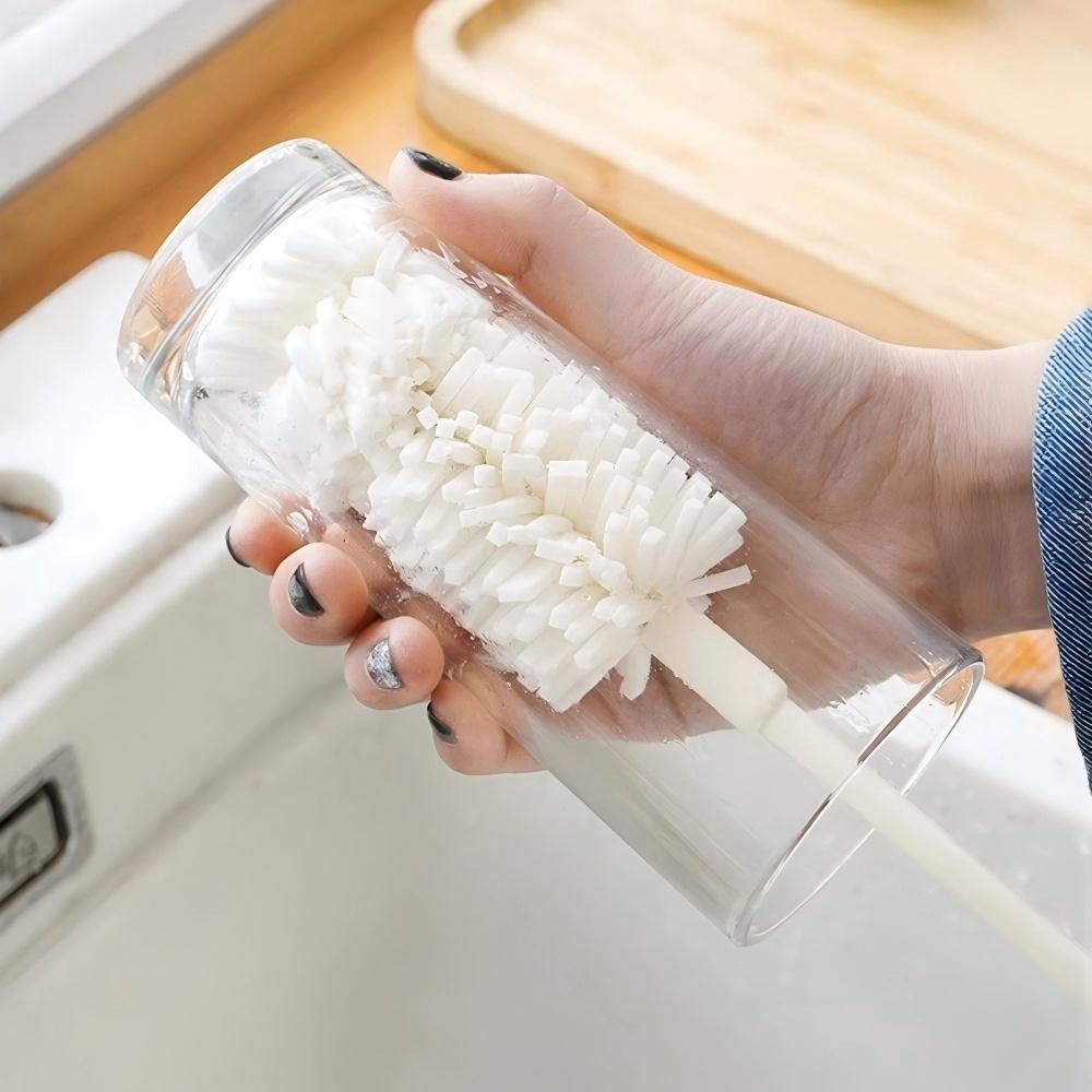 Long Handle Cup Brush for Tea Stains, Non-Dead Sponge for Baby Bottles and Vases
