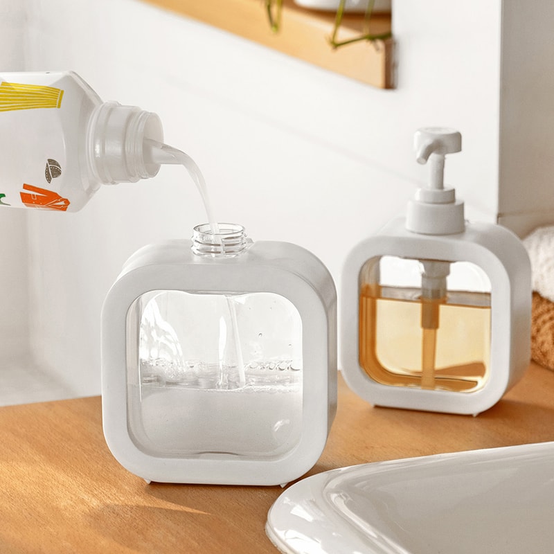 Transparent Soap Dispenser Bottle Travel Bathroom Ready Press Refill 2