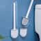 Wall Hanging Silicone Toilet Brush Durable EasytoClean Long Handle Bathroom Brush For Efficient To 0