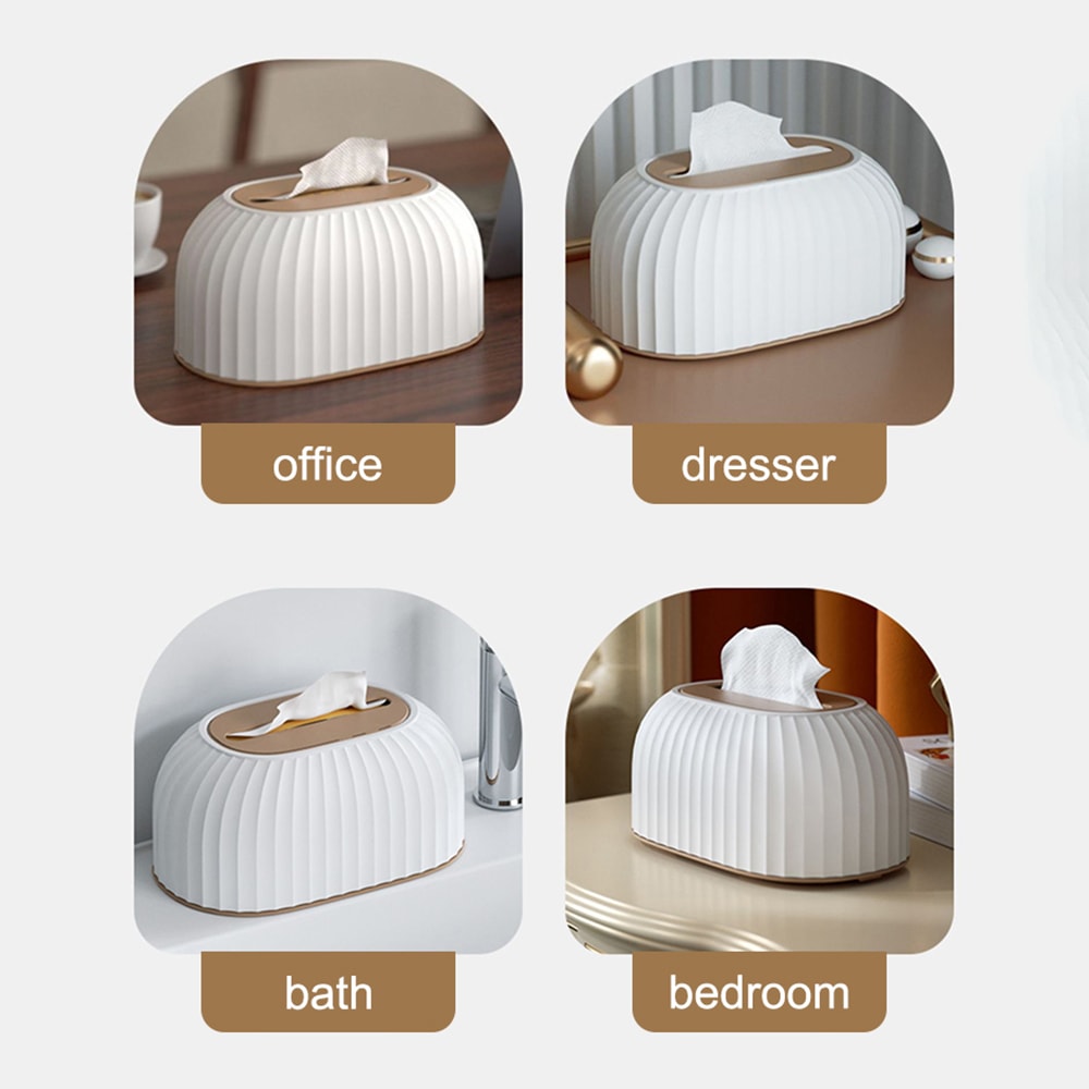 Light Luxury Tissue Box With Spring Design Household Desktop Tissue Holder 3
