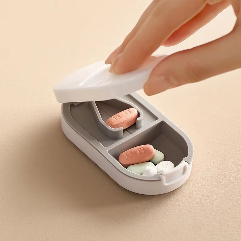 Portable Pill Cutter With Storage Box Adjustable Pill Splitter 4